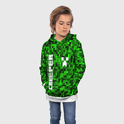 Толстовка-худи детская MINECRAFT CREEPER, цвет: 3D-белый — фото 2