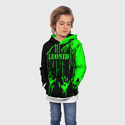 Толстовка-худи детская Леонид, цвет: 3D-белый — фото 2