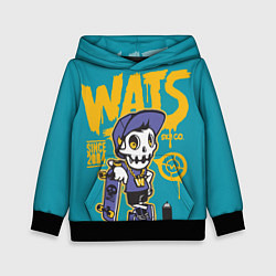 Детская толстовка Граффити Wats череп в кепке