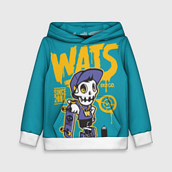 Детская толстовка Граффити Wats череп в кепке