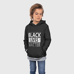 Толстовка-худи детская Black lives matter Z, цвет: 3D-меланж — фото 2