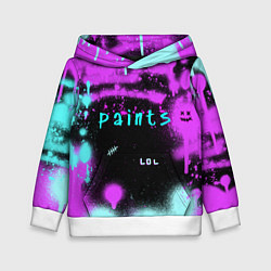 Толстовка-худи детская Paints, цвет: 3D-белый