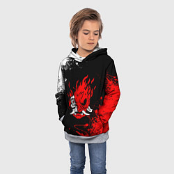 Толстовка-худи детская CYBERPUNK 2077, цвет: 3D-меланж — фото 2