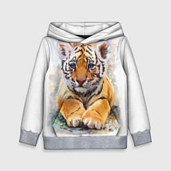Толстовка-худи детская Tiger Art, цвет: 3D-меланж