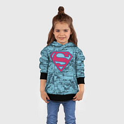 Толстовка-худи детская Man of steel, цвет: 3D-черный — фото 2