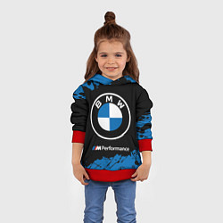 Толстовка-худи детская BMW БМВ, цвет: 3D-красный — фото 2