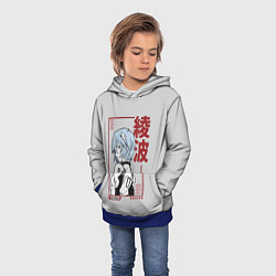 Толстовка-худи детская Рэй Аянами, цвет: 3D-синий — фото 2