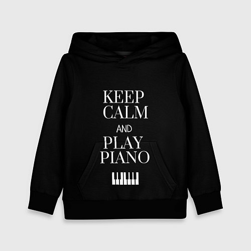 Детская толстовка Keep calm and play piano / 3D-Черный – фото 1
