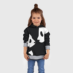 Толстовка-худи детская Panda, цвет: 3D-меланж — фото 2
