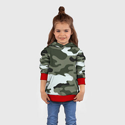 Толстовка-худи детская Camouflage 2, цвет: 3D-красный — фото 2