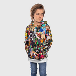Толстовка-худи детская Аниме персонажи, цвет: 3D-белый — фото 2