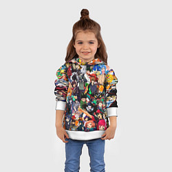 Толстовка-худи детская Аниме персонажи, цвет: 3D-белый — фото 2