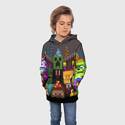 Толстовка-худи детская Minecraft - characters - video game, цвет: 3D-черный — фото 2