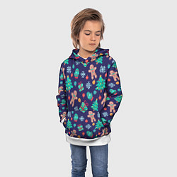 Толстовка-худи детская Новый год, цвет: 3D-белый — фото 2