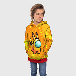 Толстовка-худи детская AMONG US - Pikachu, цвет: 3D-красный — фото 2