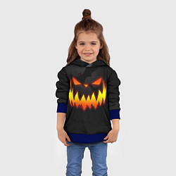 Толстовка-худи детская Pumpkin smile and bats, цвет: 3D-синий — фото 2