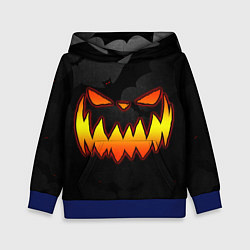 Толстовка-худи детская Pumpkin smile and bats, цвет: 3D-синий