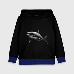Толстовка-худи детская Акула, цвет: 3D-синий