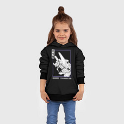 Толстовка-худи детская Юнит-01, цвет: 3D-черный — фото 2