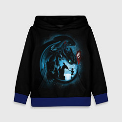 Толстовка-худи детская Как приручить дракона, цвет: 3D-синий