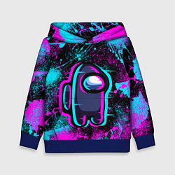 Толстовка-худи детская NEON AMONG US, цвет: 3D-синий