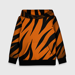 Толстовка-худи детская Текстура тигра, цвет: 3D-черный