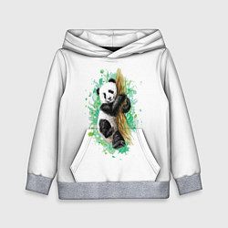 Толстовка-худи детская Панда, цвет: 3D-меланж