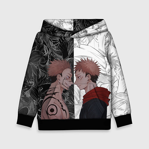 Детская толстовка Jujutsu Kaisen Сукуна х Юдзи / 3D-Черный – фото 1