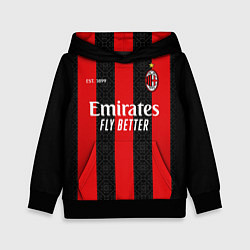 Толстовка-худи детская AC MILAN 2021 - ДОМАШНЯЯ, цвет: 3D-черный