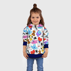 Толстовка-худи детская BTS BT21, цвет: 3D-синий — фото 2
