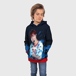 Толстовка-худи детская BTS, цвет: 3D-красный — фото 2