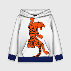 Толстовка-худи детская Тигр, цвет: 3D-синий