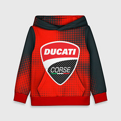 Толстовка-худи детская Ducati Corse logo, цвет: 3D-красный