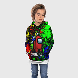Толстовка-худи детская AMONG US, цвет: 3D-белый — фото 2