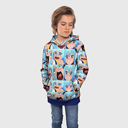 Толстовка-худи детская Аква Коносуба Aqua Konosuba, цвет: 3D-синий — фото 2