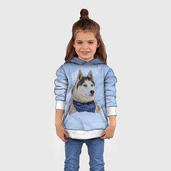 Толстовка-худи детская Хаски, цвет: 3D-белый — фото 2