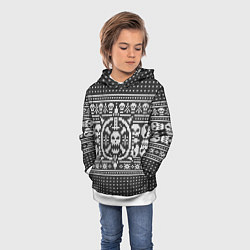 Толстовка-худи детская Свитер с черепами, цвет: 3D-белый — фото 2
