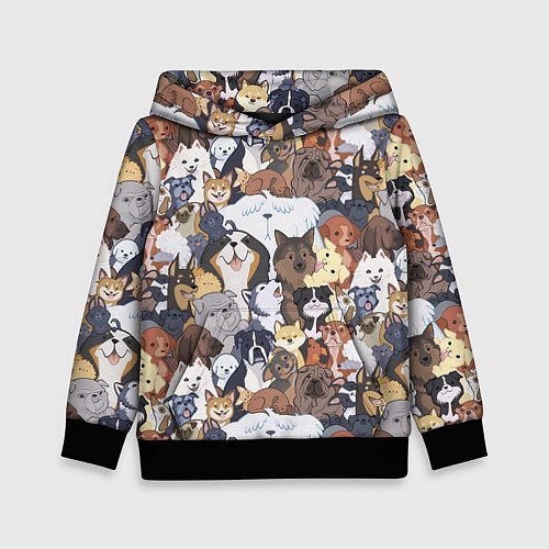 Детская толстовка Dogs / 3D-Черный – фото 1