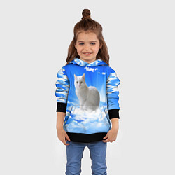 Толстовка-худи детская Кот в облаках, цвет: 3D-черный — фото 2