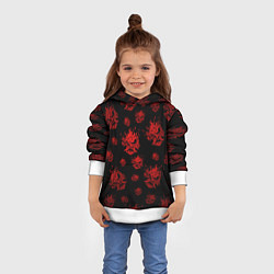 Толстовка-худи детская Samurai pattern - красный, цвет: 3D-белый — фото 2