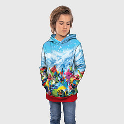 Толстовка-худи детская Палитра сноуборд, цвет: 3D-красный — фото 2