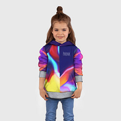 Толстовка-худи детская Phonk Neon, цвет: 3D-меланж — фото 2