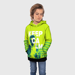 Толстовка-худи детская Узбагойся Успокойся, цвет: 3D-черный — фото 2