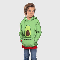 Толстовка-худи детская Avo - cat - o, цвет: 3D-красный — фото 2