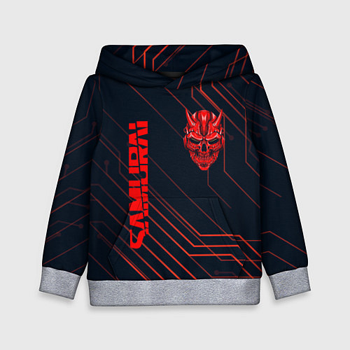 Детская толстовка CYBERPUNK 2077 samurai / 3D-Меланж – фото 1