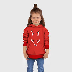 Толстовка-худи детская Fox minimalism, цвет: 3D-красный — фото 2