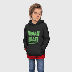 Толстовка-худи детская Vegan Beast, цвет: 3D-красный — фото 2