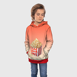 Толстовка-худи детская Попкорн рисунок, цвет: 3D-красный — фото 2