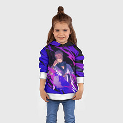 Толстовка-худи детская Магическая битва, цвет: 3D-белый — фото 2