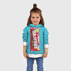 Толстовка-худи детская Skittles original, цвет: 3D-белый — фото 2